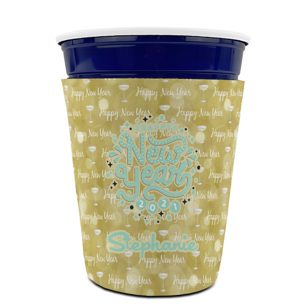 Happy New Year Party Cup Sleeves - without bottom - FRONT (on cup)