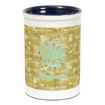 Happy New Year Ceramic Pencil Holders - Blue