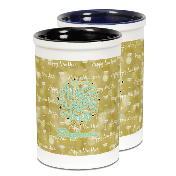 Custom Happy New Year Ceramic Pencil Holder - Large