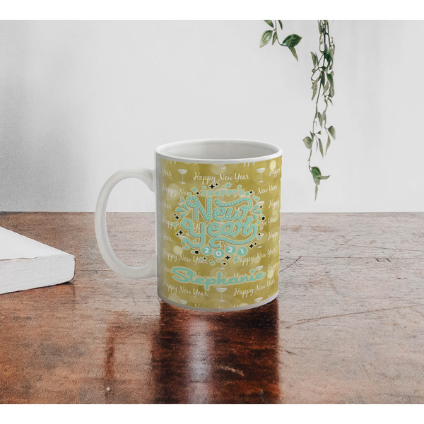 Happy New Year Personalized Coffee Mug - Lifestyle