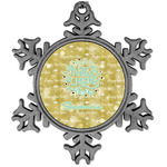 Happy New Year Vintage Snowflake Ornament (Personalized)