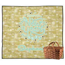 Happy New Year Outdoor Picnic Blanket w/ Name or Text