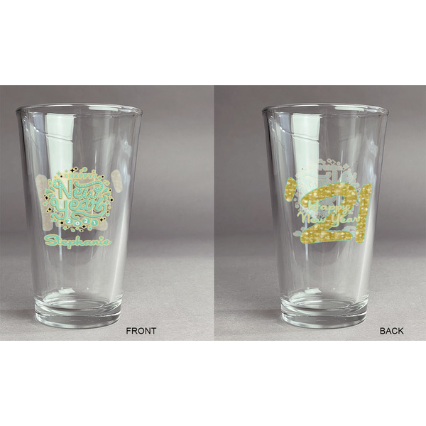 Happy New Year Pint Glass - Two Content - Approval