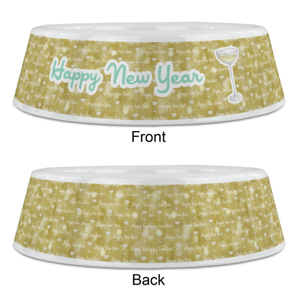 Happy New Year Plastic Pet Bowls - Large - APPROVAL