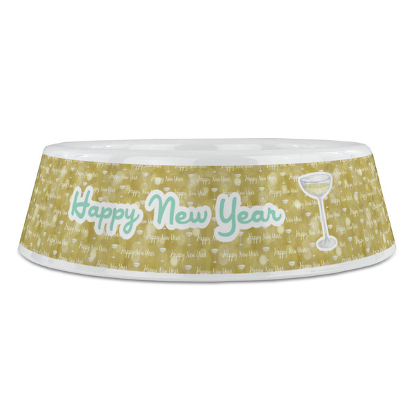 Happy New Year Plastic Pet Bowls - Large - FRONT