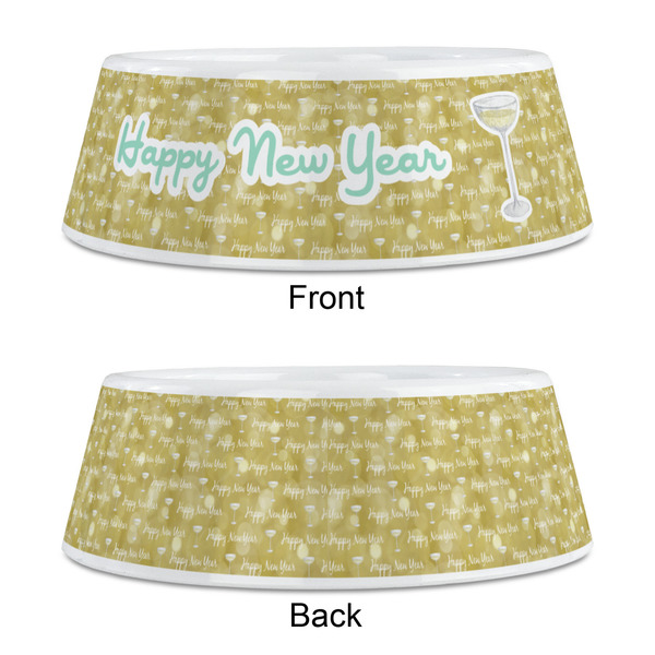 Happy New Year Plastic Pet Bowls - Medium - APPROVAL