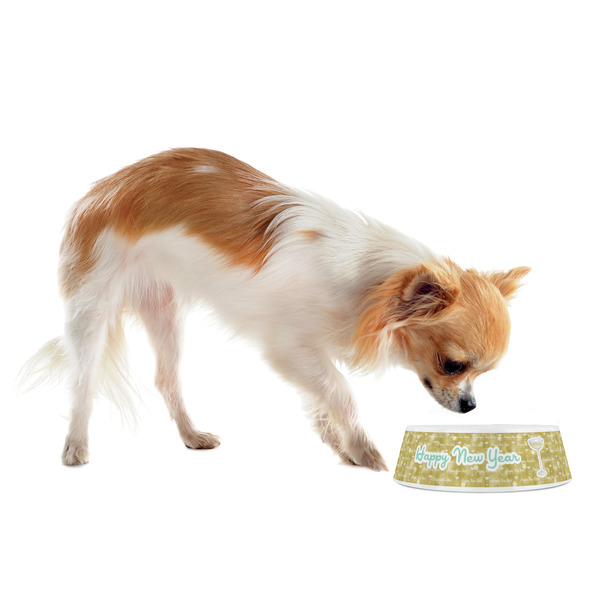 Happy New Year Plastic Pet Bowls - Small - LIFESTYLE