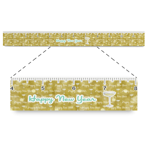 Custom Happy New Year Plastic Ruler - 12" (Personalized)