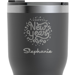 Happy New Year RTIC Tumbler - Black - Engraved Front & Back (Personalized)