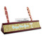Happy New Year Red Mahogany Nameplates with Business Card Holder - Angle