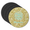 Happy New Year Round Rubber Backed Coasters - Set of 4 w/ Name or Text
