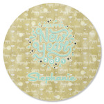 Happy New Year Round Rubber Backed Coaster w/ Name or Text
