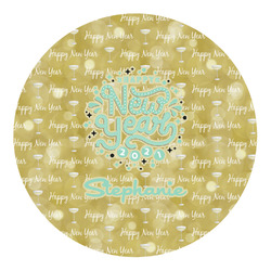 Happy New Year Round Decal - XLarge (Personalized)