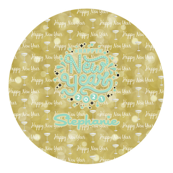 Custom Happy New Year Round Decal - Small (Personalized)