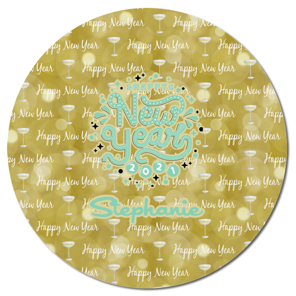 Happy New Year Round Fridge Magnet - FRONT