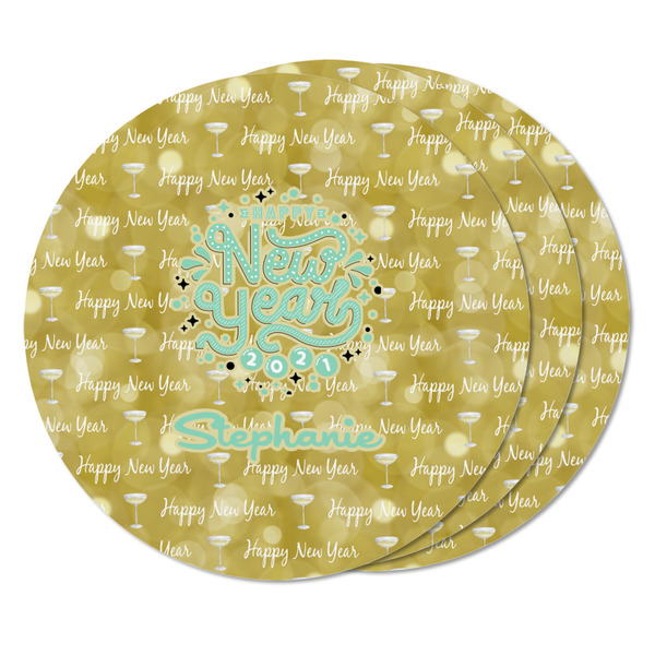 Happy New Year Round Fridge Magnet - THREE