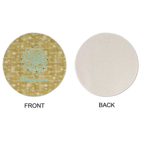 Happy New Year Round Linen Placemats - APPROVAL (single sided)