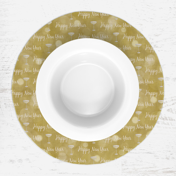 Happy New Year Round Linen Placemats - LIFESTYLE (single)