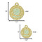 Happy New Year Round Pet ID Tag - Large - Comparison Scale