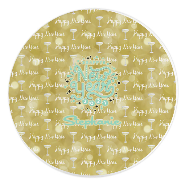 Custom Happy New Year Round Stone Trivet (Personalized)