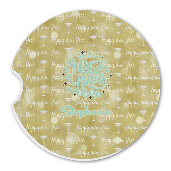 Custom Happy New Year Sandstone Car Coaster - Single (Personalized)