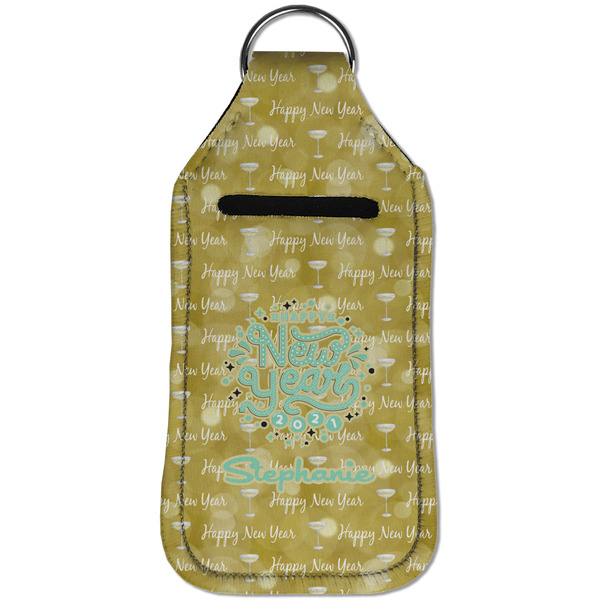 Happy New Year Sanitizer Holder Keychain - Large (Front)