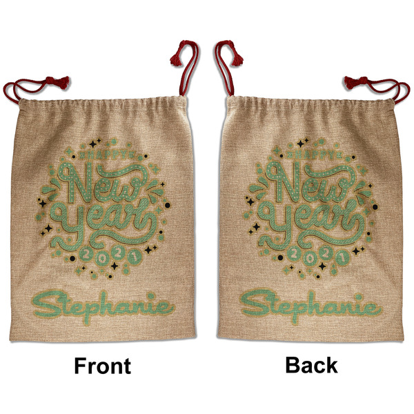 Happy New Year Santa Bag - Front and Back