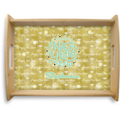 Happy New Year Natural Wooden Tray - Large w/ Name or Text