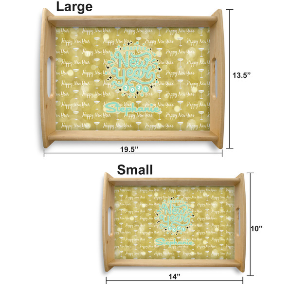 Happy New Year Serving Tray Wood Sizes