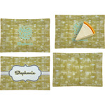 Happy New Year Set of 4 Glass Rectangular Appetizer / Dessert Plate w/ Name or Text