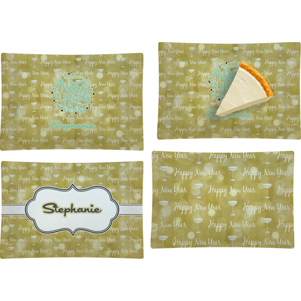 Happy New Year Set of Rectangular Appetizer / Dessert Plates