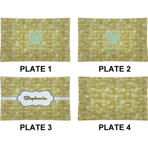 Happy New Year Set of Rectangular Dinner Plates (Approval)