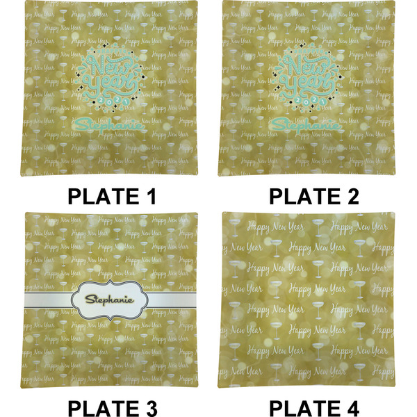 Happy New Year Set of Square Dinner Plates (Approval)