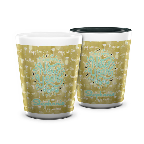 Custom Happy New Year Ceramic Shot Glass - 1.5 oz (Personalized)