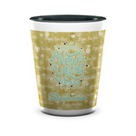 Happy New Year Ceramic Shot Glass - 1.5 oz - Two Tone - Single (Personalized)