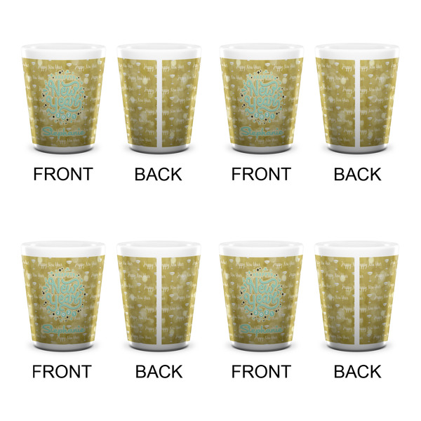 Happy New Year Shot Glass - White - Set of 4 - APPROVAL