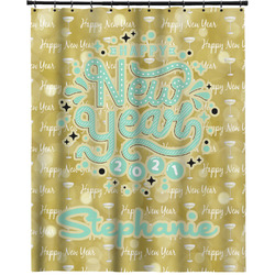 Happy New Year Extra Long Shower Curtain - 70"x83" w/ Name or Text