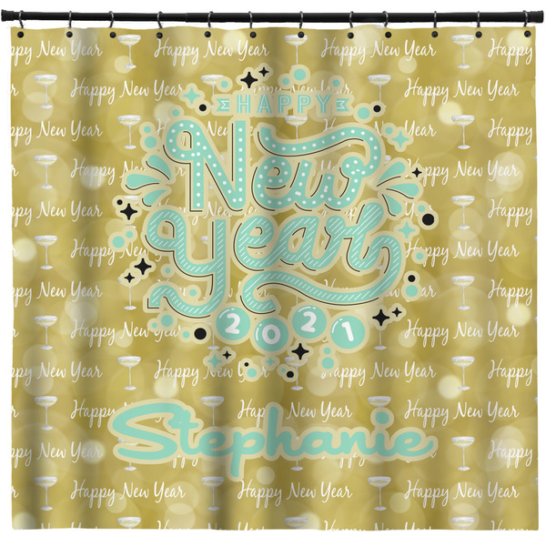 Custom Happy New Year Shower Curtain - Custom Size w/ Name or Text