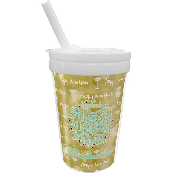Custom Happy New Year Sippy Cup with Straw (Personalized)