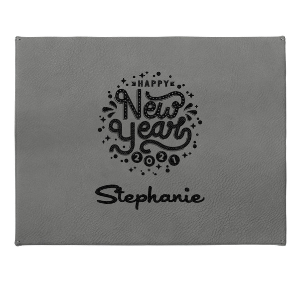 Happy New Year Small Engraved Gift Box with Leather Lid - Approval