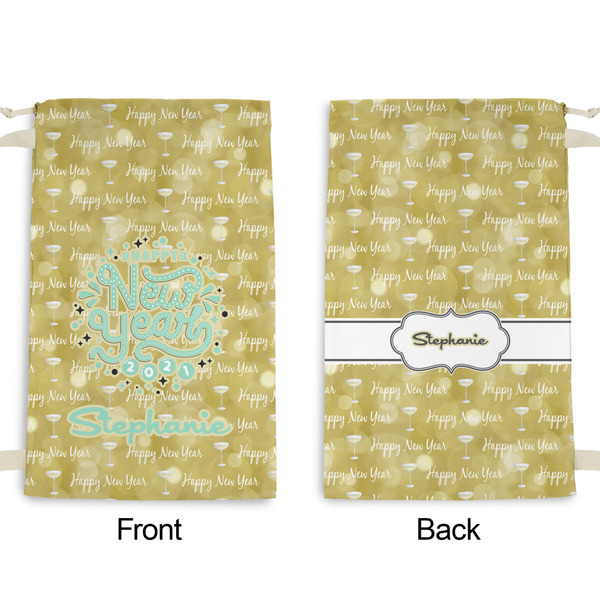 Happy New Year Small Laundry Bag - Front & Back View