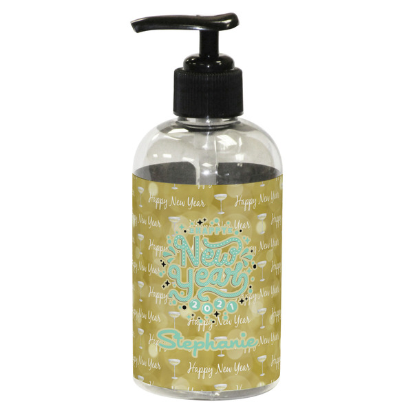 Custom Happy New Year Plastic Soap / Lotion Dispenser (8 oz - Small - Black) (Personalized)