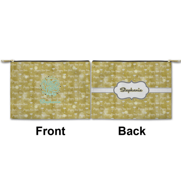Happy New Year Small Zipper Pouch Approval (Front and Back)