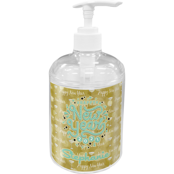 Custom Happy New Year Acrylic Soap & Lotion Bottle (Personalized)