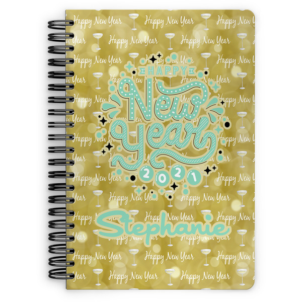 Custom Happy New Year Spiral Notebook - 7x10 w/ Name or Text