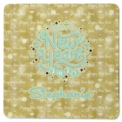 Happy New Year Square Rubber Backed Coaster w/ Name or Text