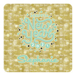 Happy New Year Square Decal - Large w/ Name or Text