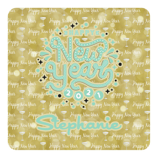 Custom Happy New Year Square Decal - Small w/ Name or Text