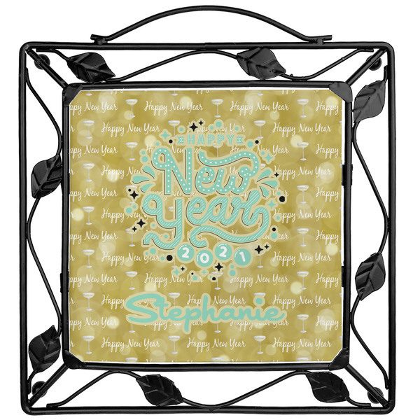 Custom Happy New Year Square Trivet w/ Name or Text