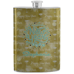 Happy New Year Stainless Steel Flask w/ Name or Text